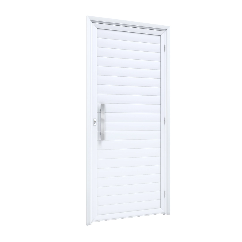 Porta Lambrill de Giro Alumínio Branco 2,15x0,95m Lado Direito Linha Lucasa Ideale Lucasa