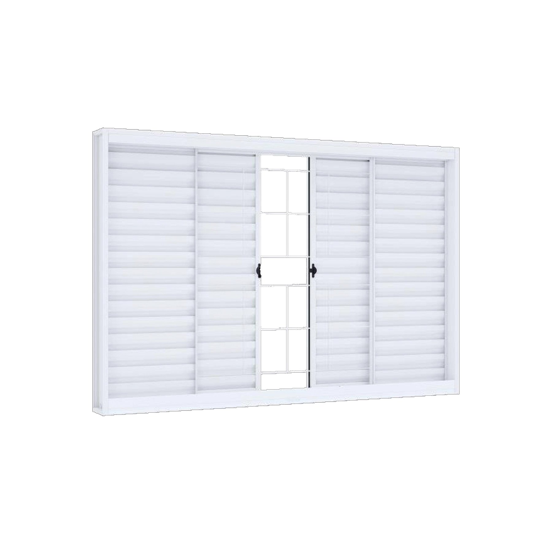 Janela de Aço Veneziana 6 Folhas 100x150cm com Grade Ullian Riobras Branca