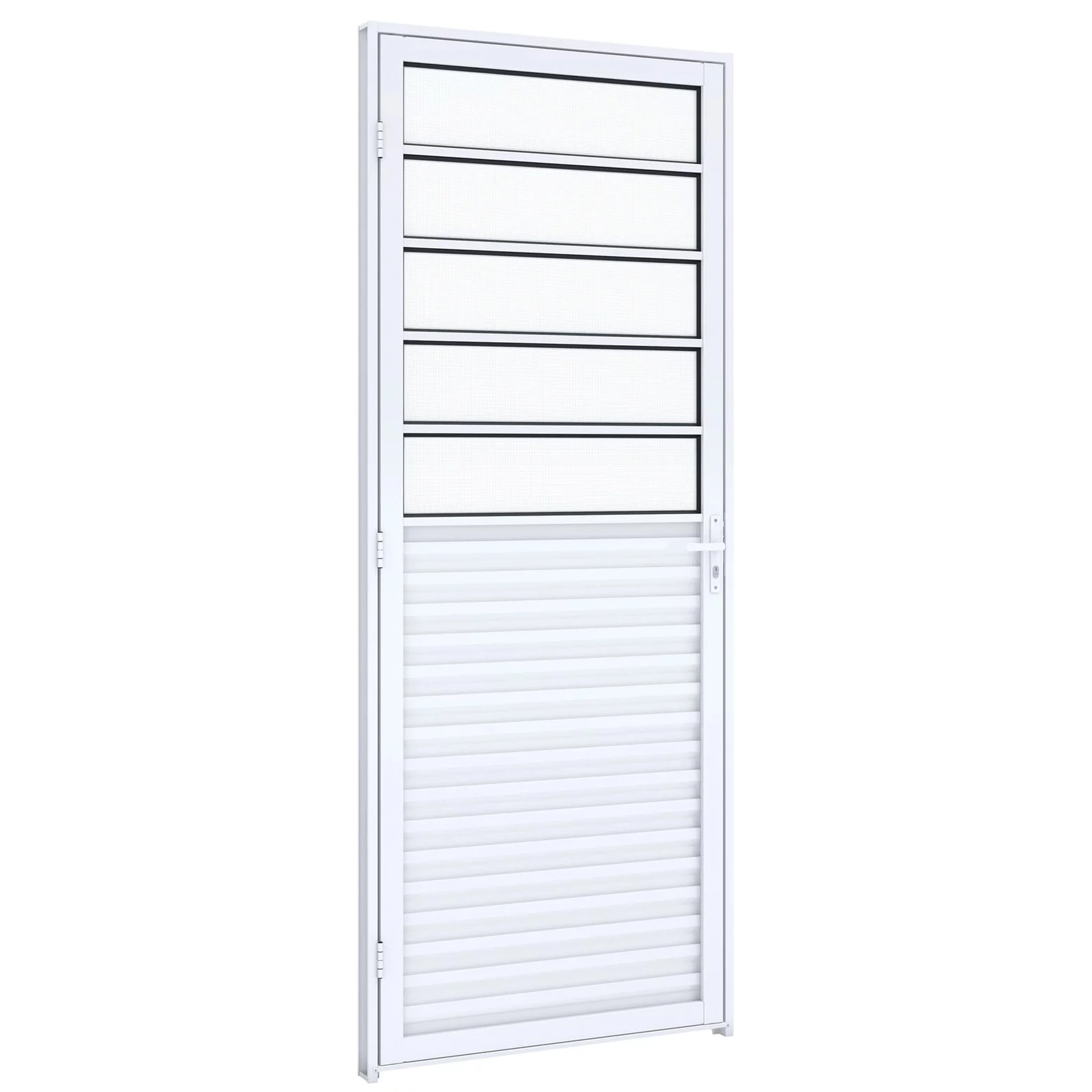 Porta Basculante de Giro Alumínio Branco 2,15x0,85m Lado Direito Linha Riobras Aluminio Riobras