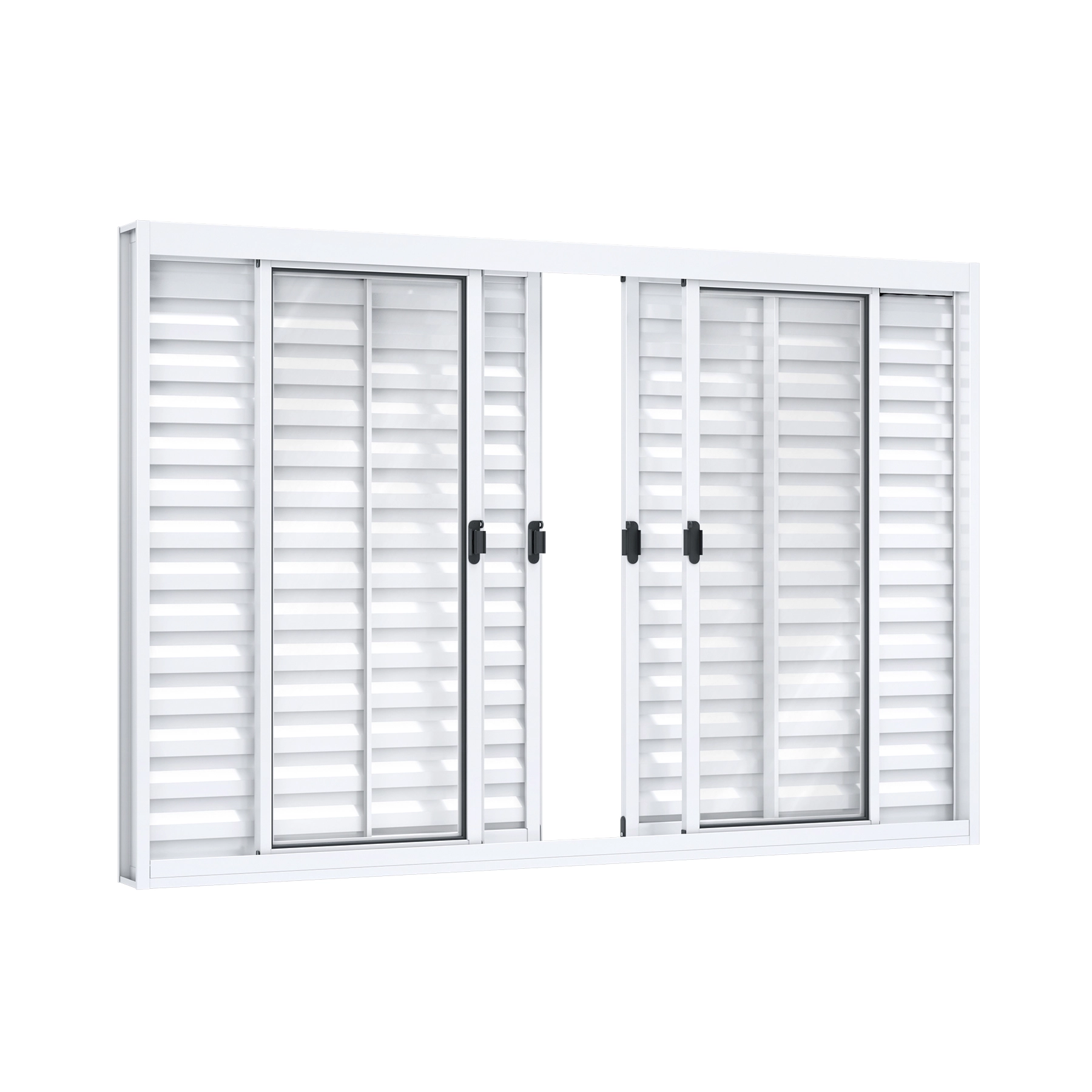 Janela de Alumínio Veneziana 6 Folhas 100x150cm Ullian Riobras Branca