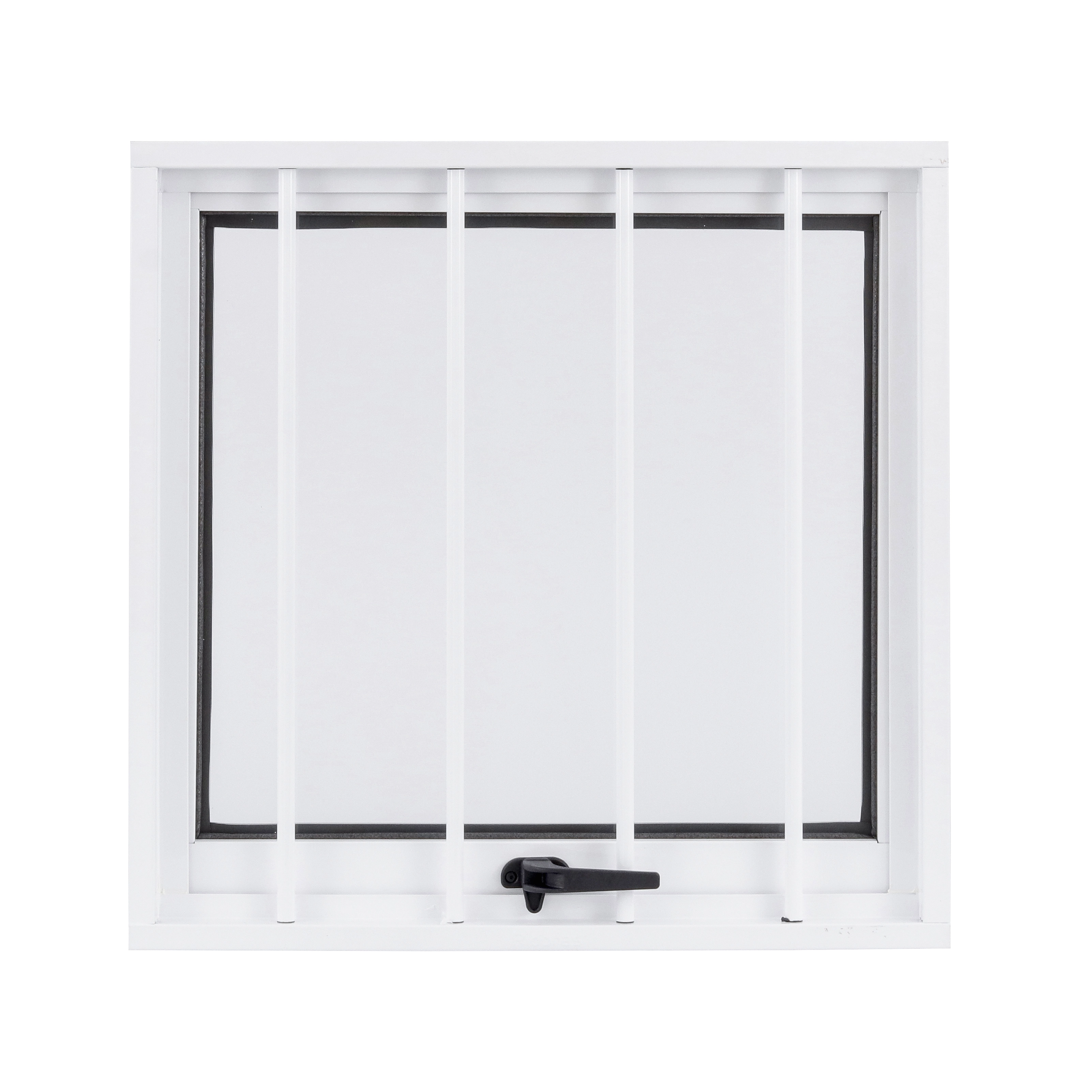 Janela de Alumínio Maxim-ar 60x60cm com Grade e Vidro Mini Boreal Ullian Riobras Branca