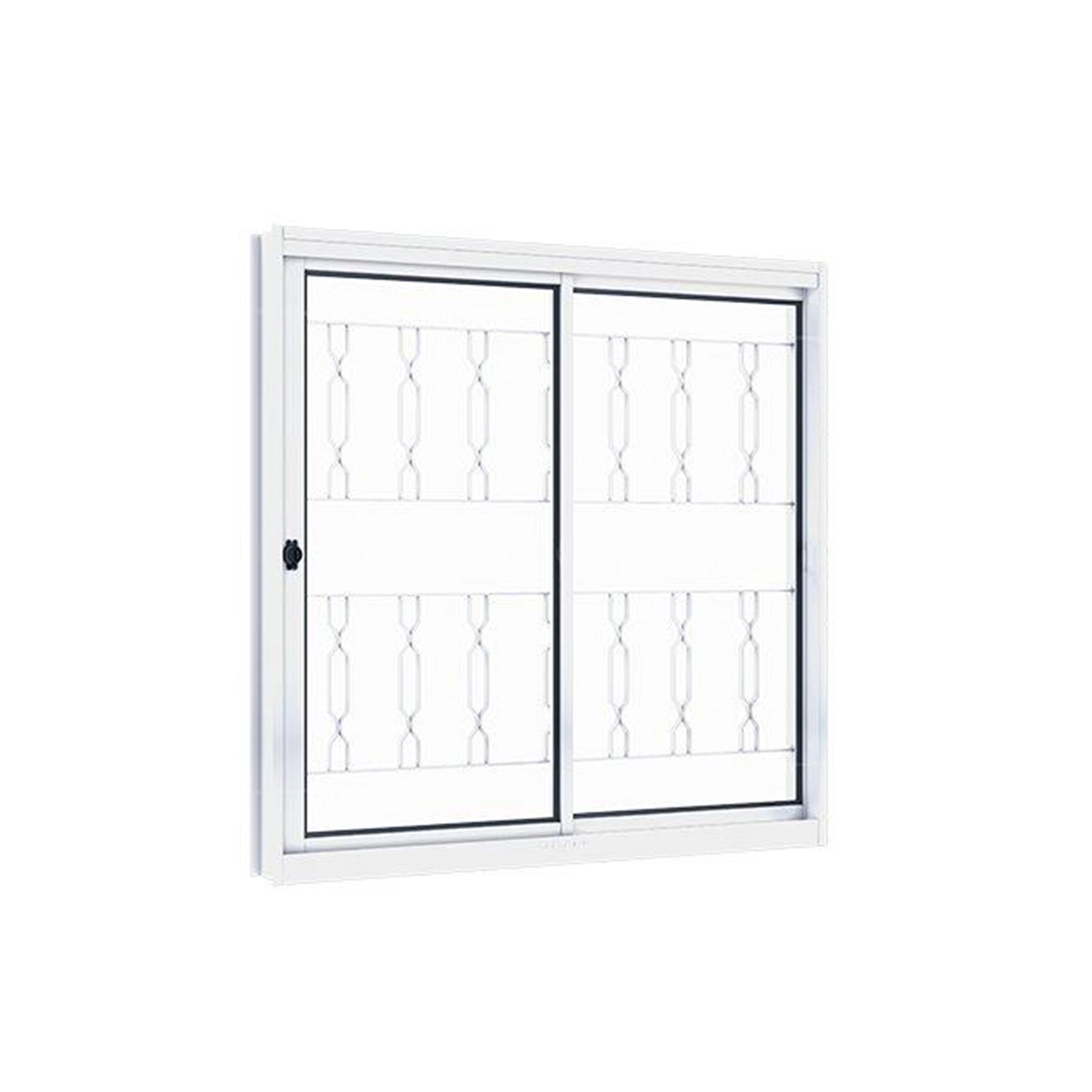 Janela de Aço de Correr 2 Folhas 100x100cm com Grade Ullian Riobras Branca