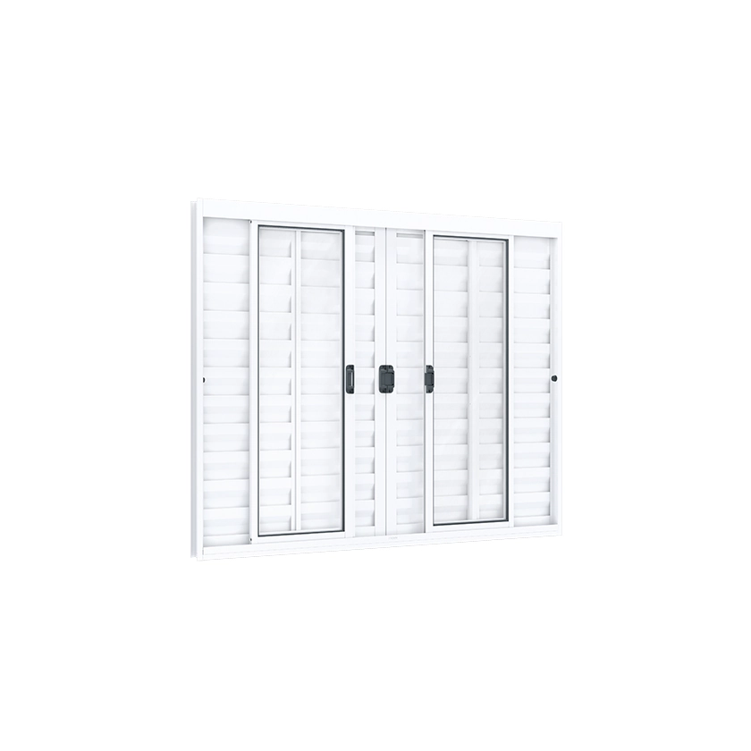 Janela de Alumínio Veneziana 6 Folhas 100x200cm Ideale Lucasa Ullian Branca