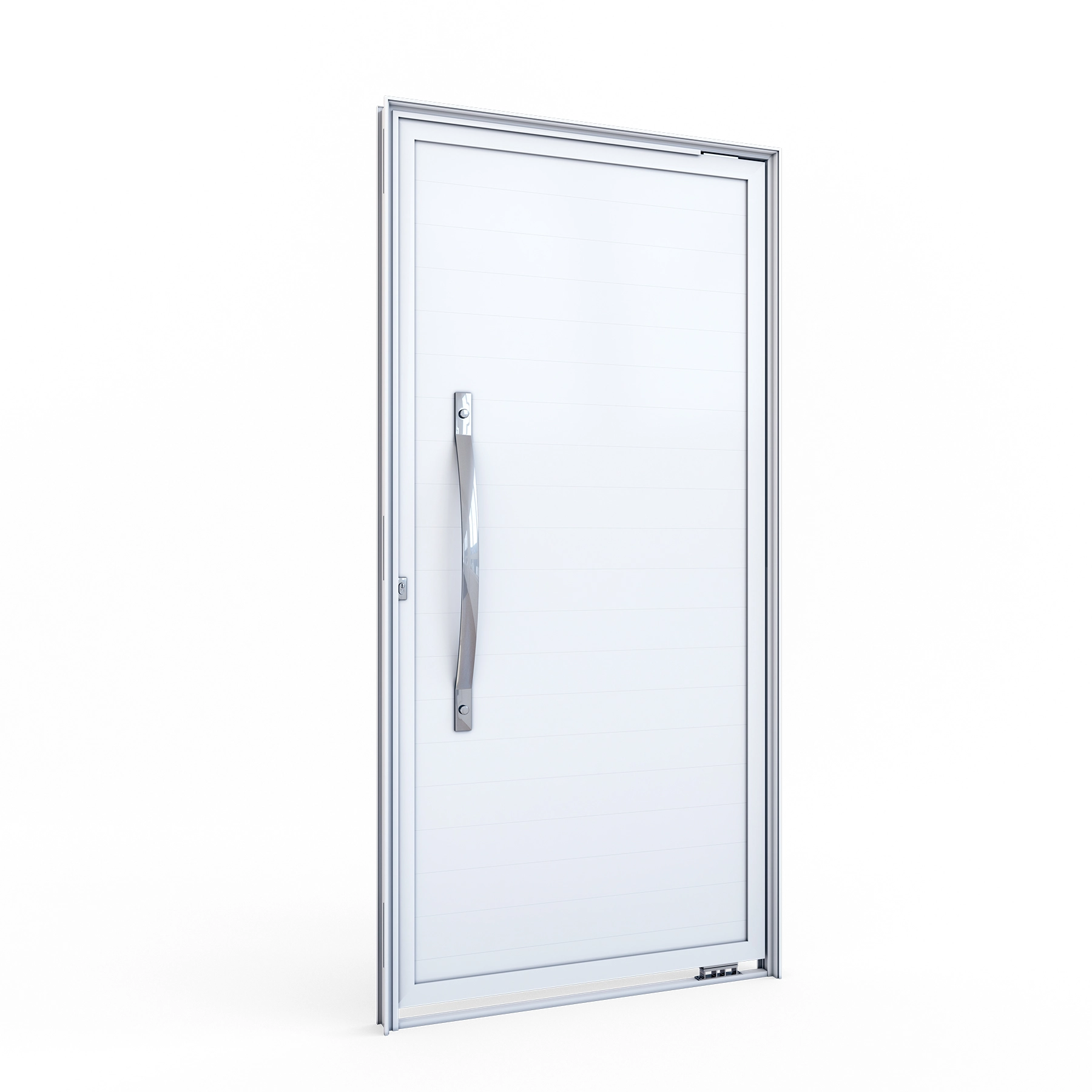 Porta Lambrill Pivotante Alumínio Branco 2,15x1,05m Lado Esquerdo Linha Lucasa Ideale Lucasa