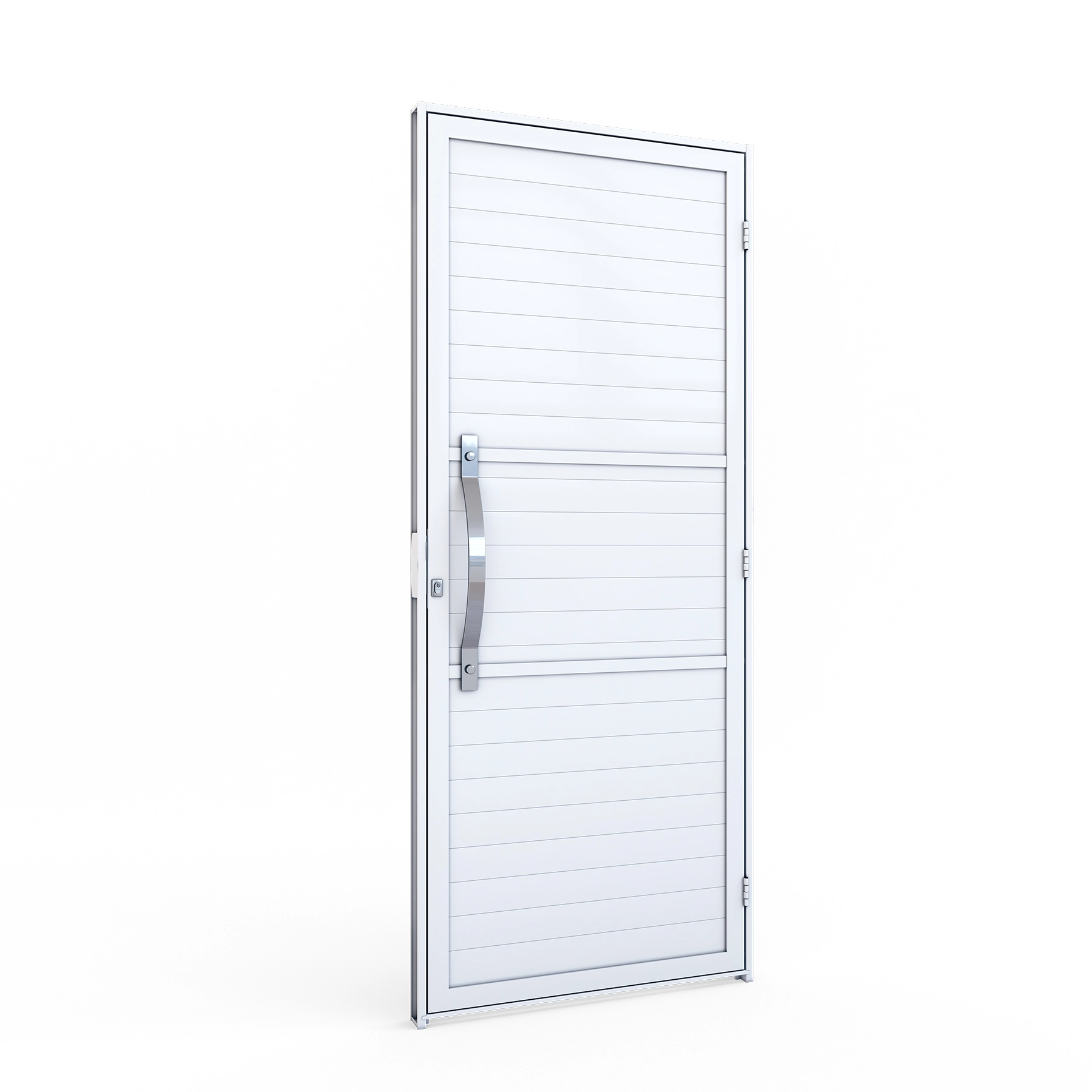 Porta Lambrill de Giro Alumínio Branco 2,15x0,89m Lado Esquerdo Linha Riobras Aluminio Riobras