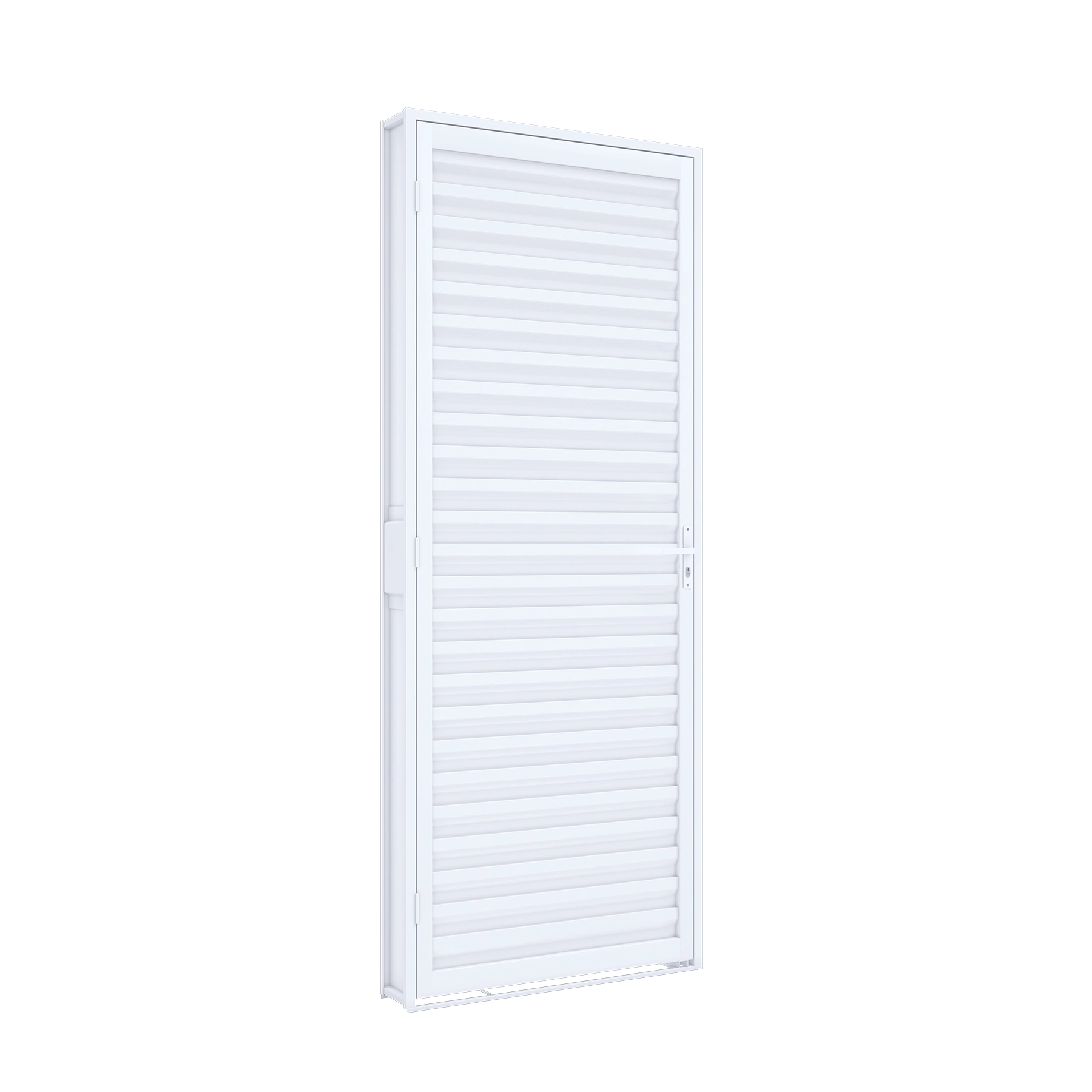 Porta Laminada de Giro Aço Branco 2,15x0,85m 12cm Lado Esquerdo Linha Riobras Pronta Riobras