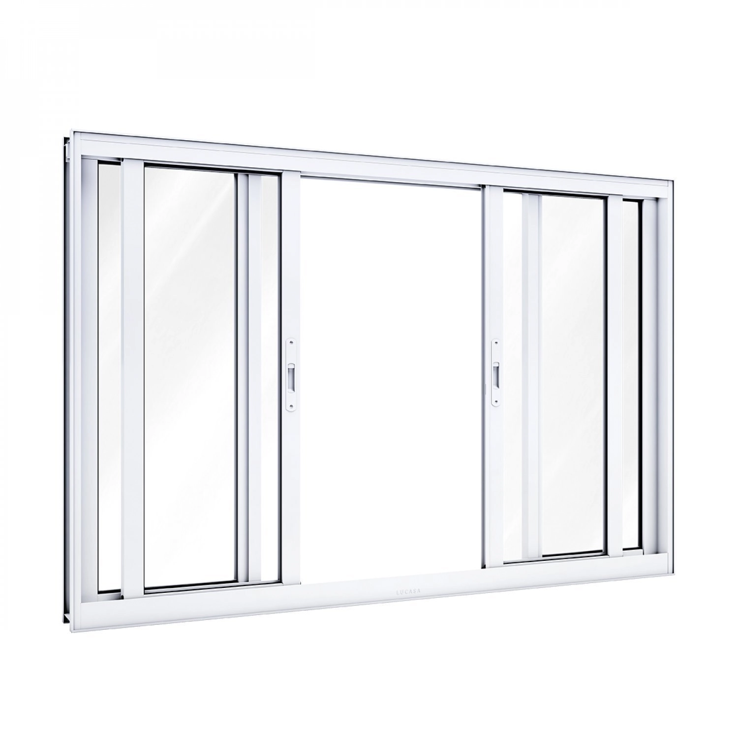 Janela De Alumínio De Correr 100x120cm 4 Folhas Lucasa Alumínios