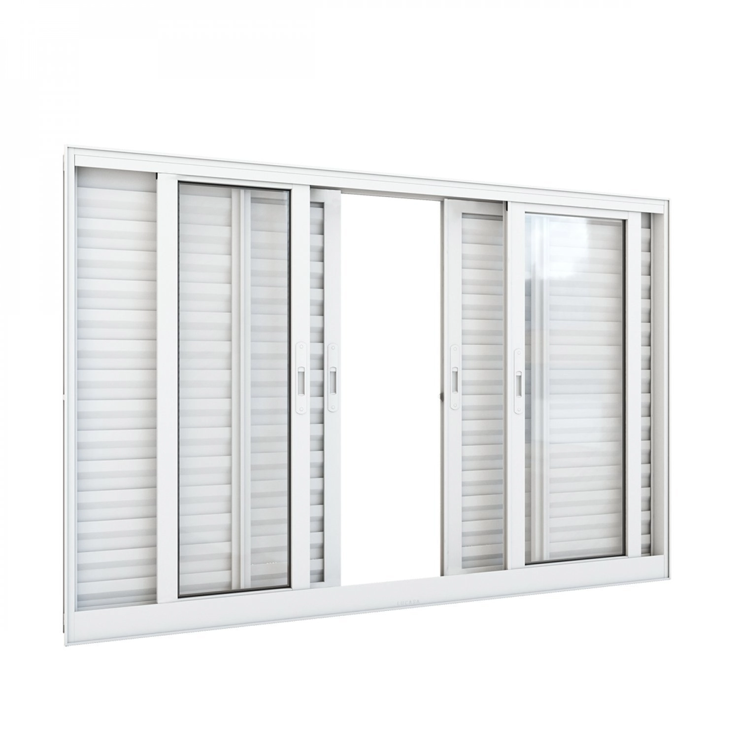 Janela De Alumínio Veneziana 100x150cm 6 Folhas Com Grade Lucasa Alumínios
