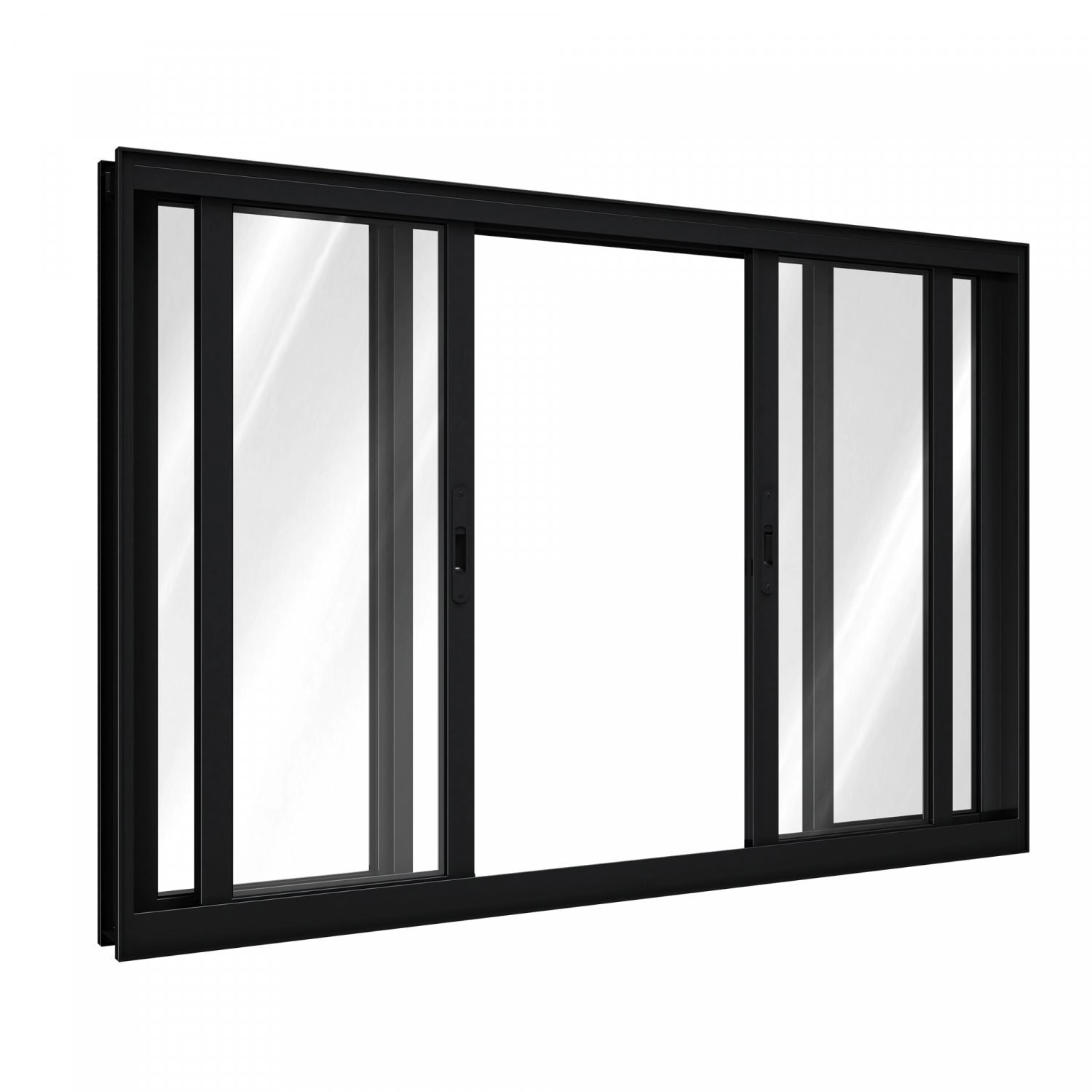 Janela De Alumínio De Correr 100x200cm 4 Folhas Lucasa Alumínios Preto