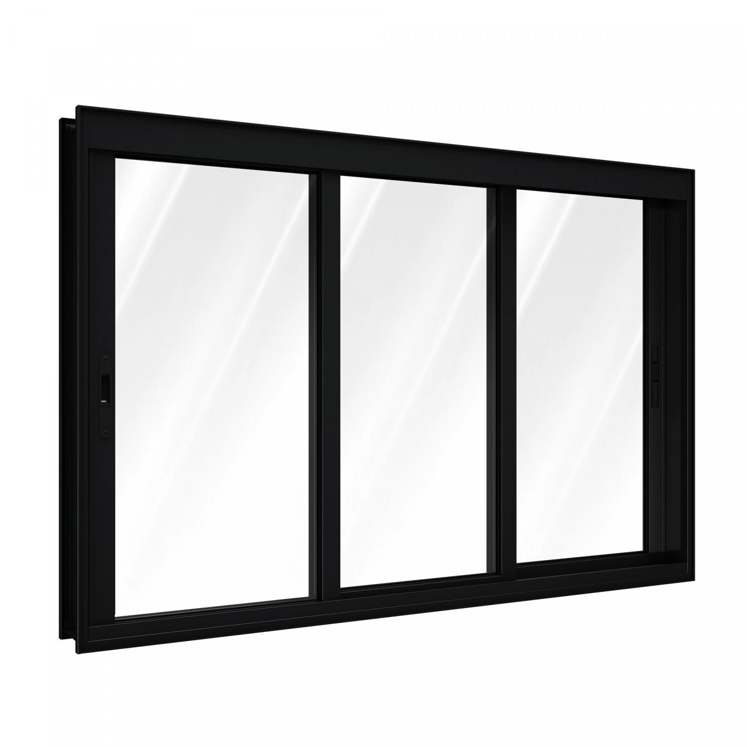 Janela De Alumínio De Correr 120x150cm 3 Folhas Lucasa Alumínios Preto