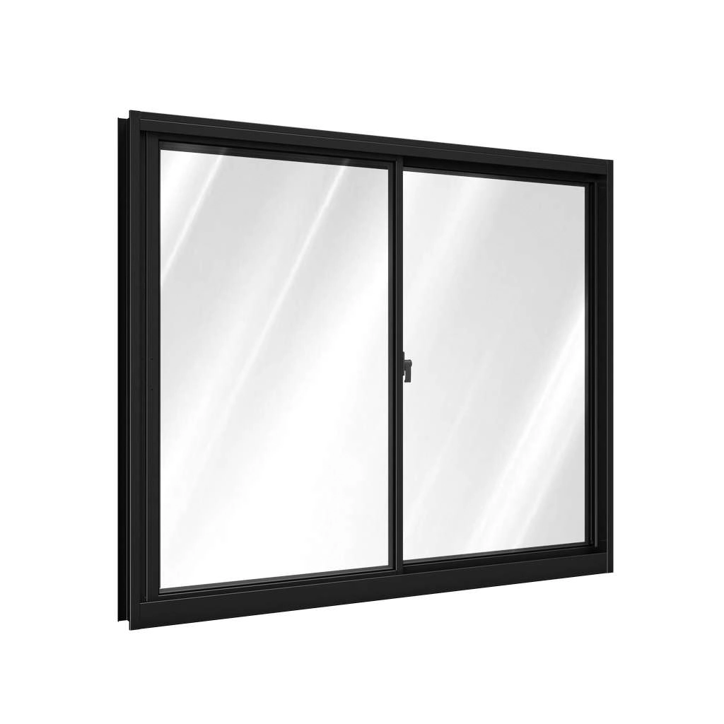Janela De Alumínio De Correr 100 X 120 X 6,5 Cm Preto 2 Folhas Riobras