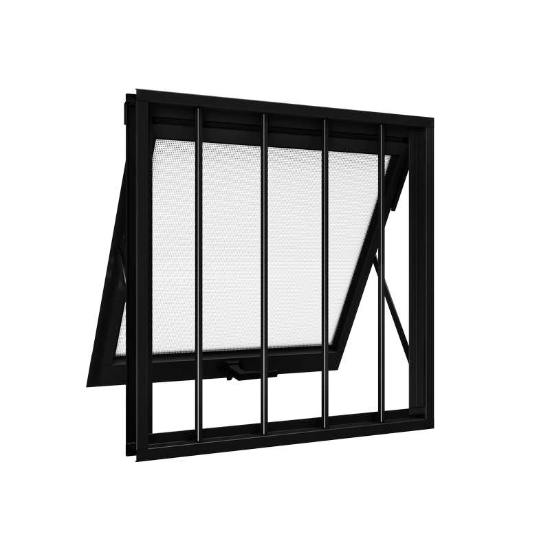 Janela De Alumínio Maxim-ar 60 X 60 X 5,5 Cm Preto Com Grade Riobras