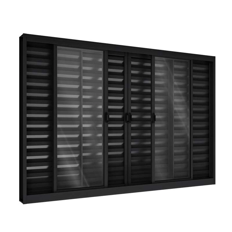 Janela De Alumínio Veneziana 100 X 150 X 10 Cm Preto 6 Folhas Riobras