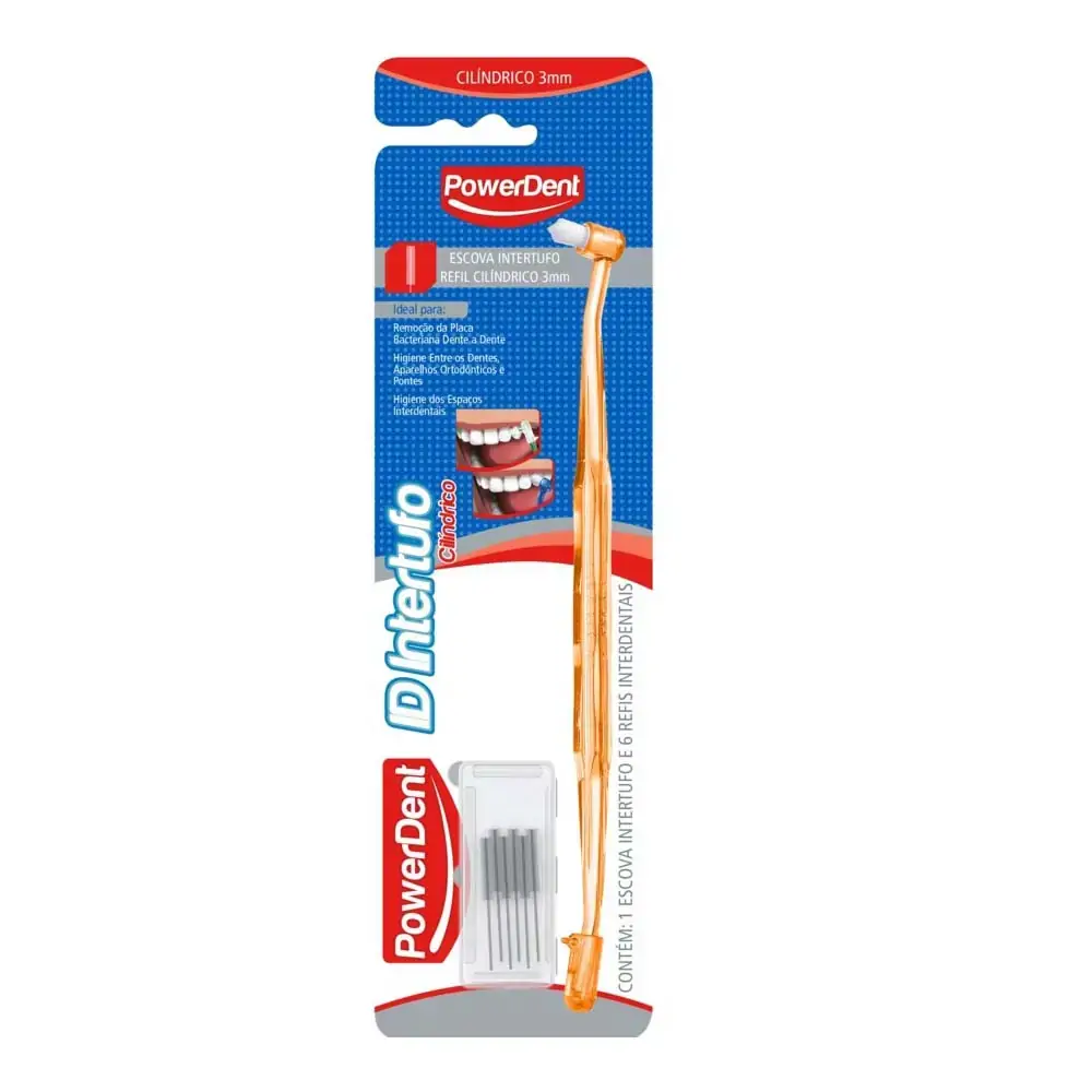 Escova Dental PowerDent Intertufo Cilindrica 3mm C/6 Refis
