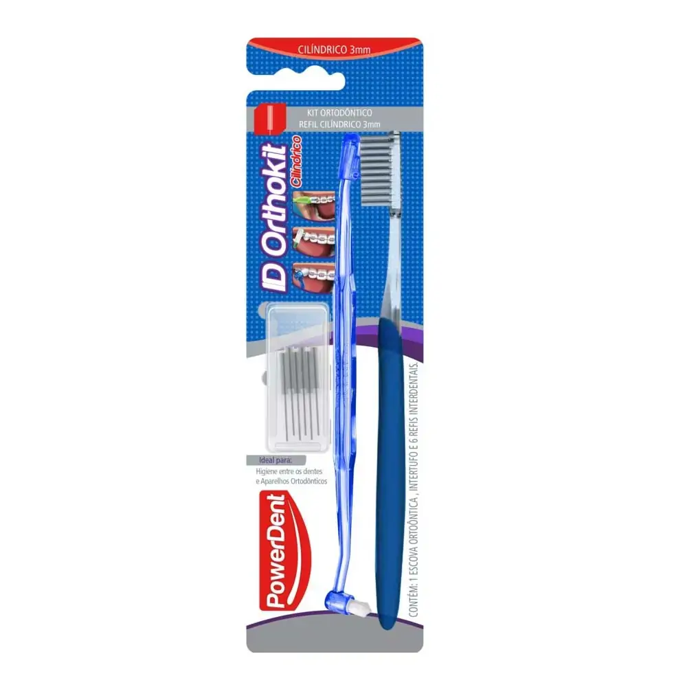 Kit Escova Dental Id Orthokit Cilíndrico 3mm Powerdent