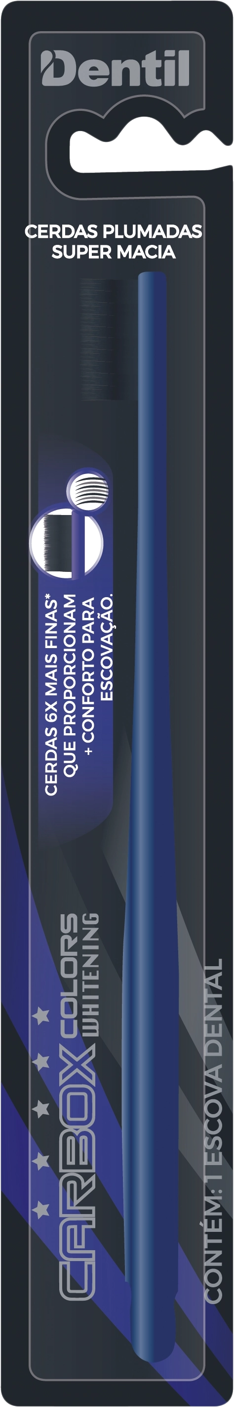 Escova Dental Dentil Carbox Colors Whitening Pt/