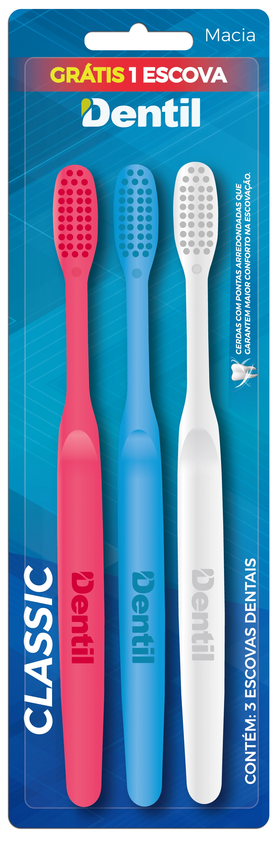 Escova Dental Dentil Classic C3 Uni Macia