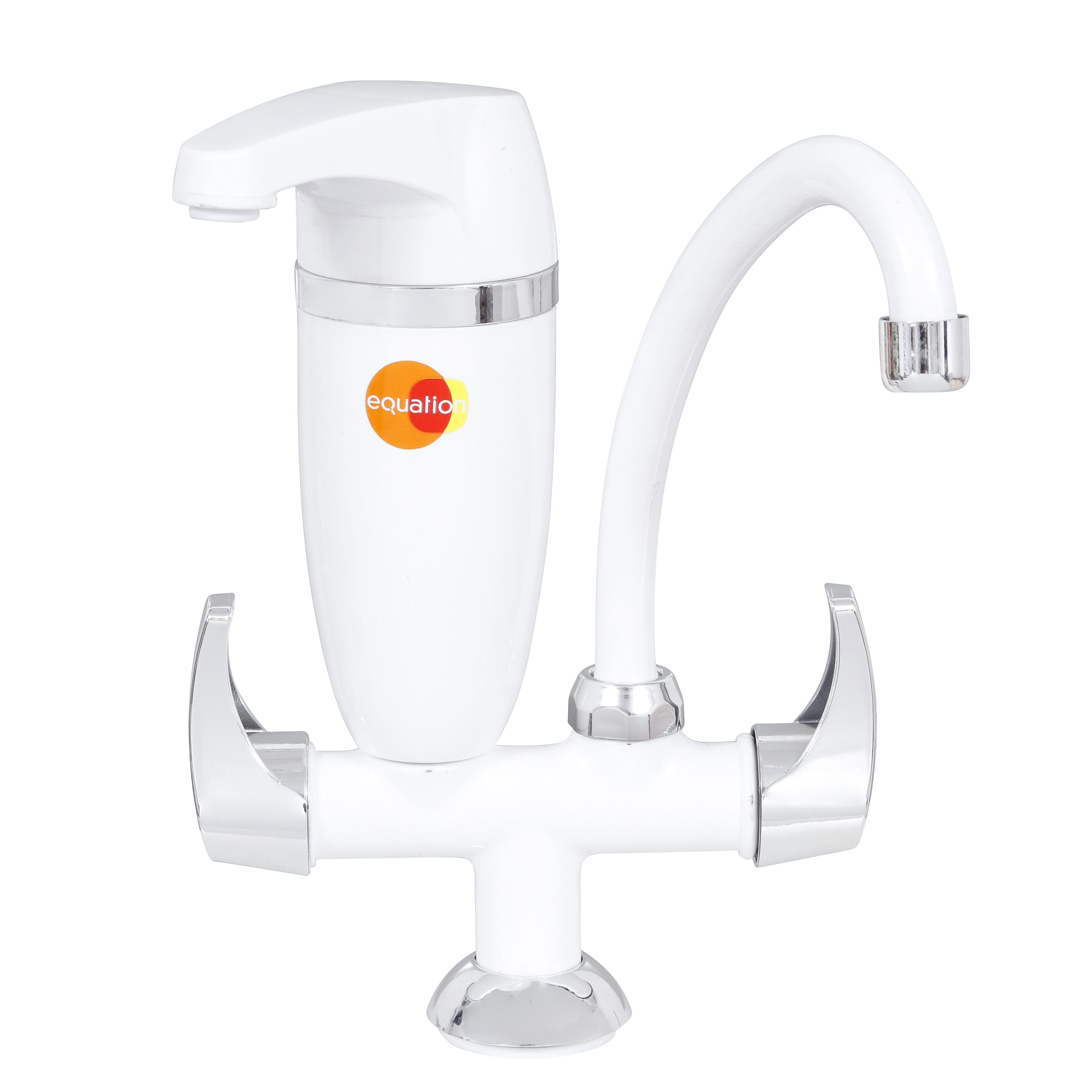 Torneira com Filtro de Pia para Cozinha com Bica Alta Cromada e Branca Premium Equation