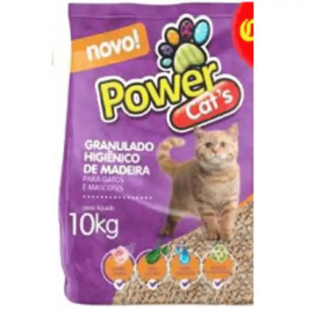 Granulado De Madeira Powercats 10 Kg