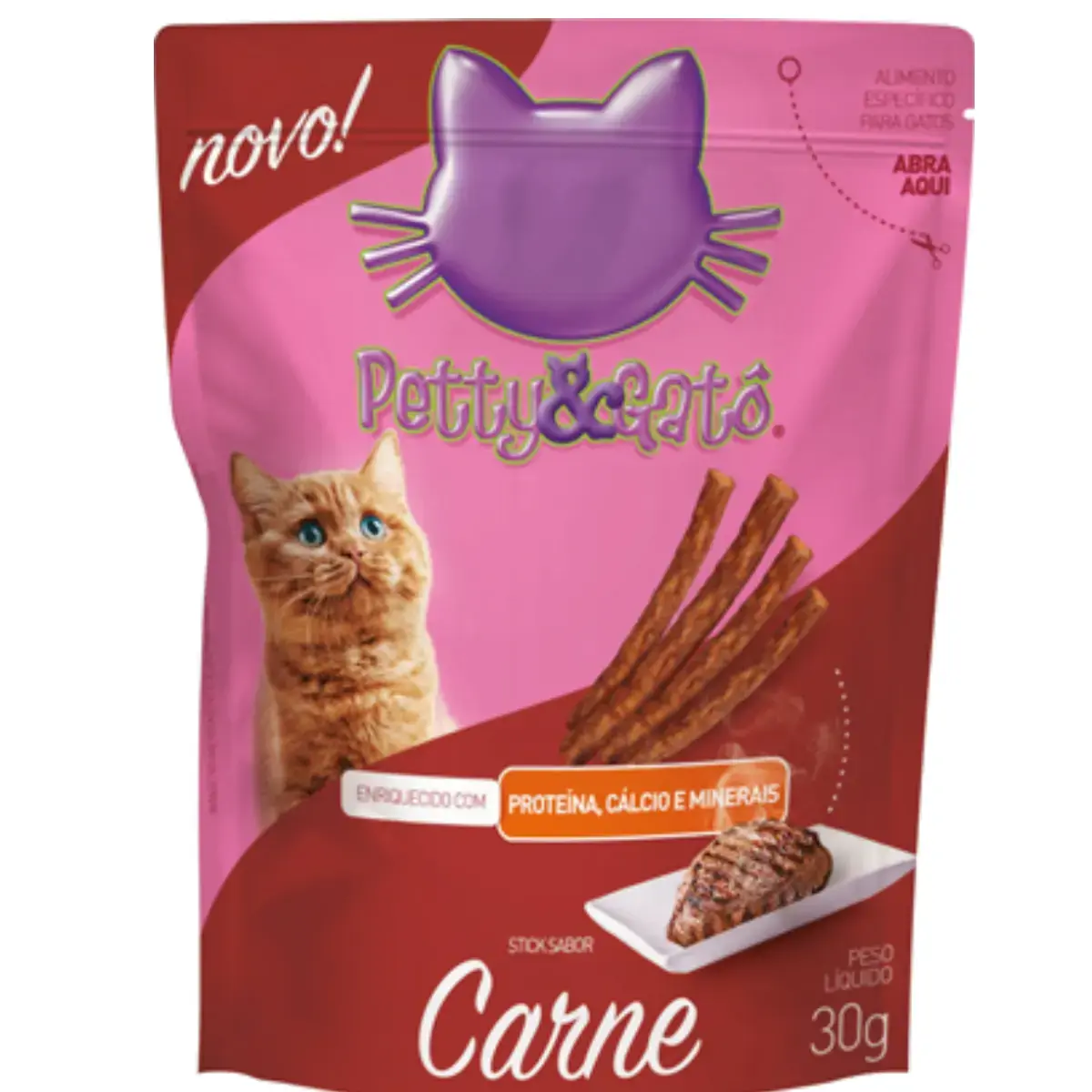 Bifinho Stick Petty para Gato Sabor Carne 30g