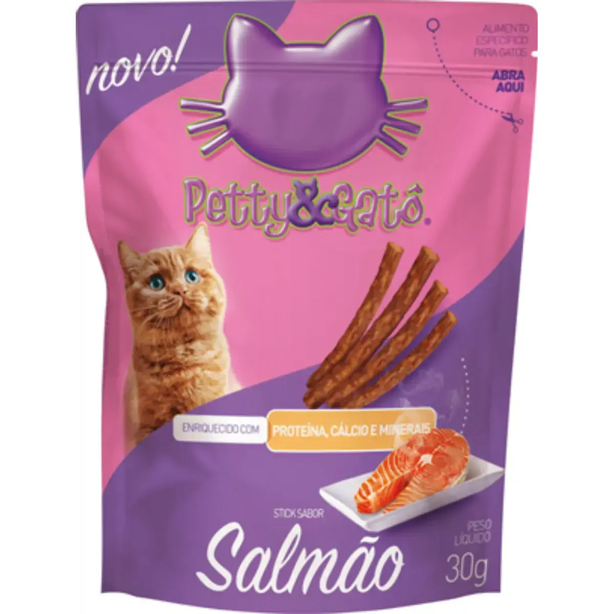 Bifinho Stick Petty para Gato Sabor Salmão 30g