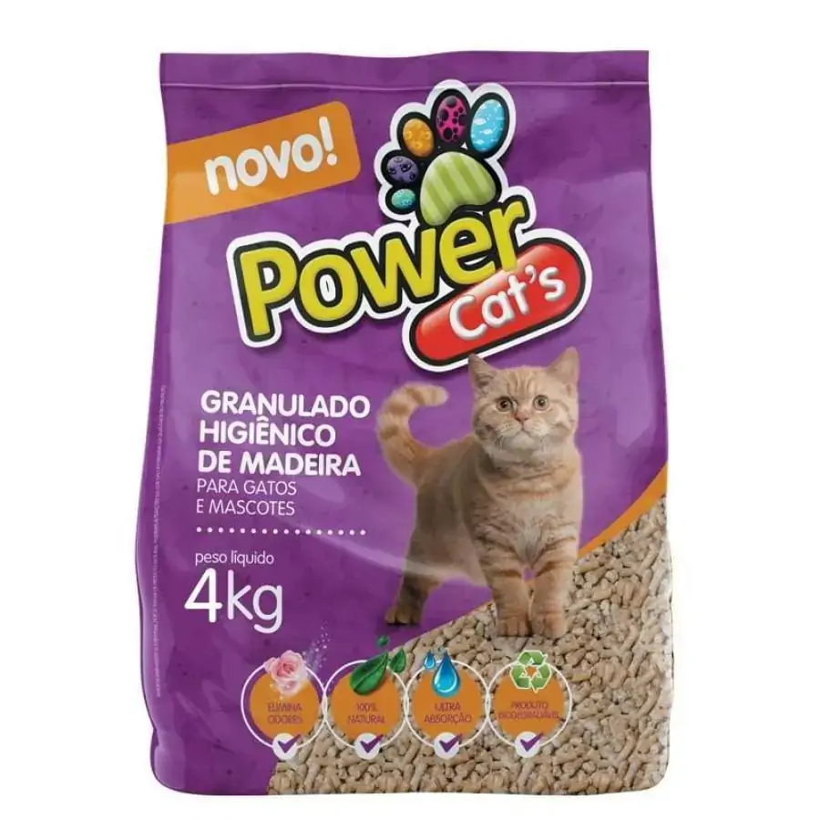 Granulado Hig De Madeira Power Cats 4kg