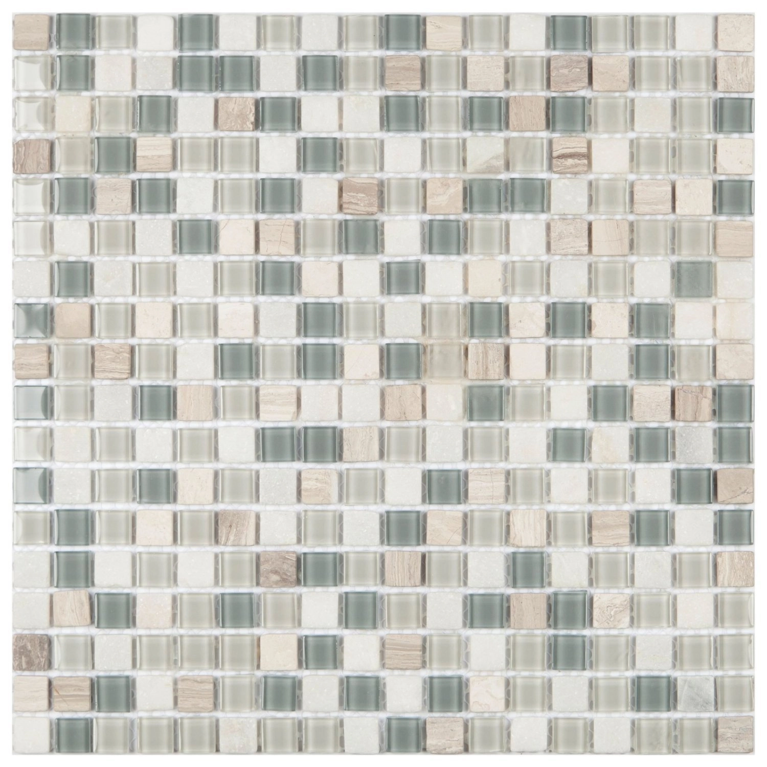 Pastilha De Marmore Slim De 30cm X 30cm Rende Glass Mosaic Cinza