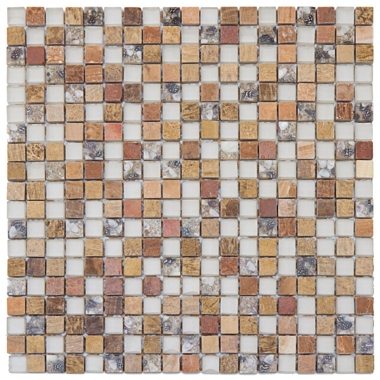 Pastilha De Vidro E Marmore De 31cm X 31cm Rende Glass Mosaic Amarelo