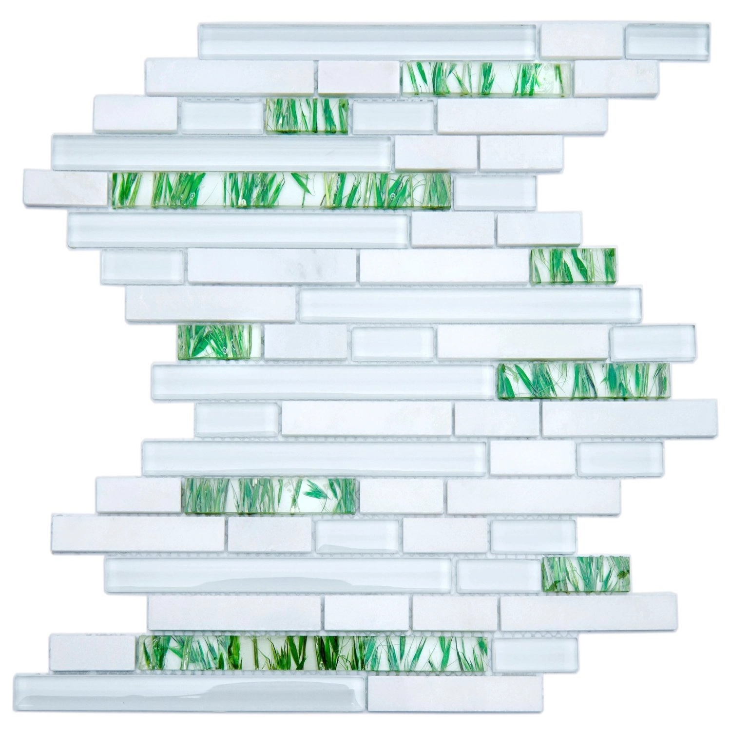 Pastilha De Vidro Marmore De 30cm X 30cm Rende Glass Mosaic Cinza/verde