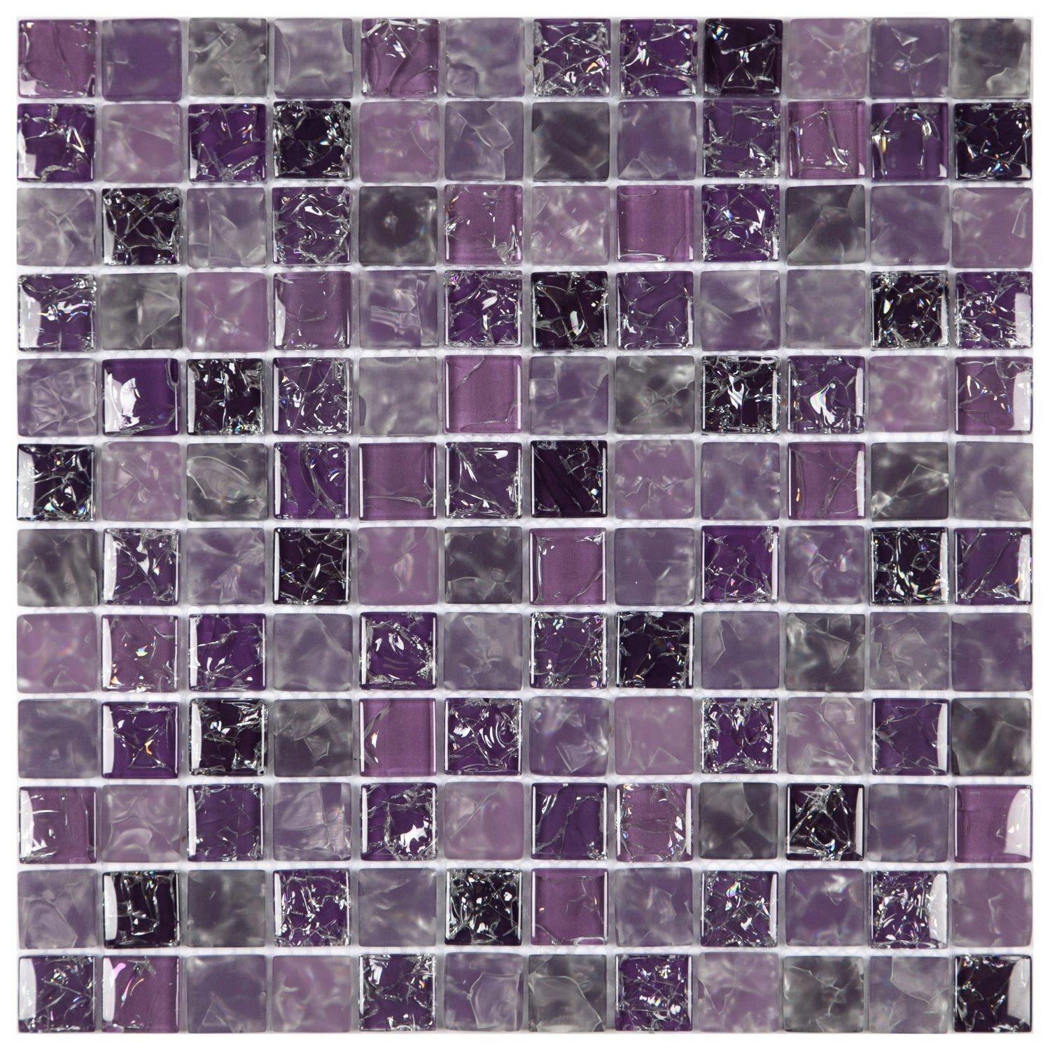 Pastilha De Vidro Ice De 30cm X 30cm Rende Glass Mosaic Lilás