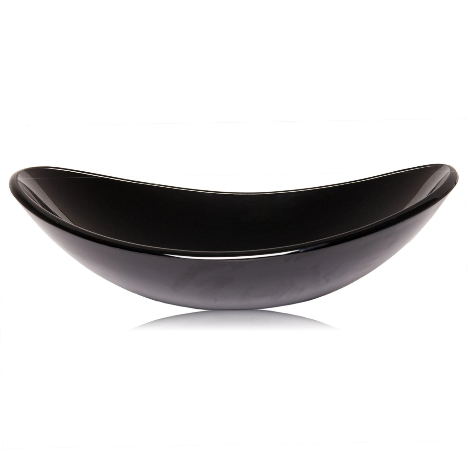 Cuba De Vidro Apoio Esmaltado Oval Glass Mosaic Preto