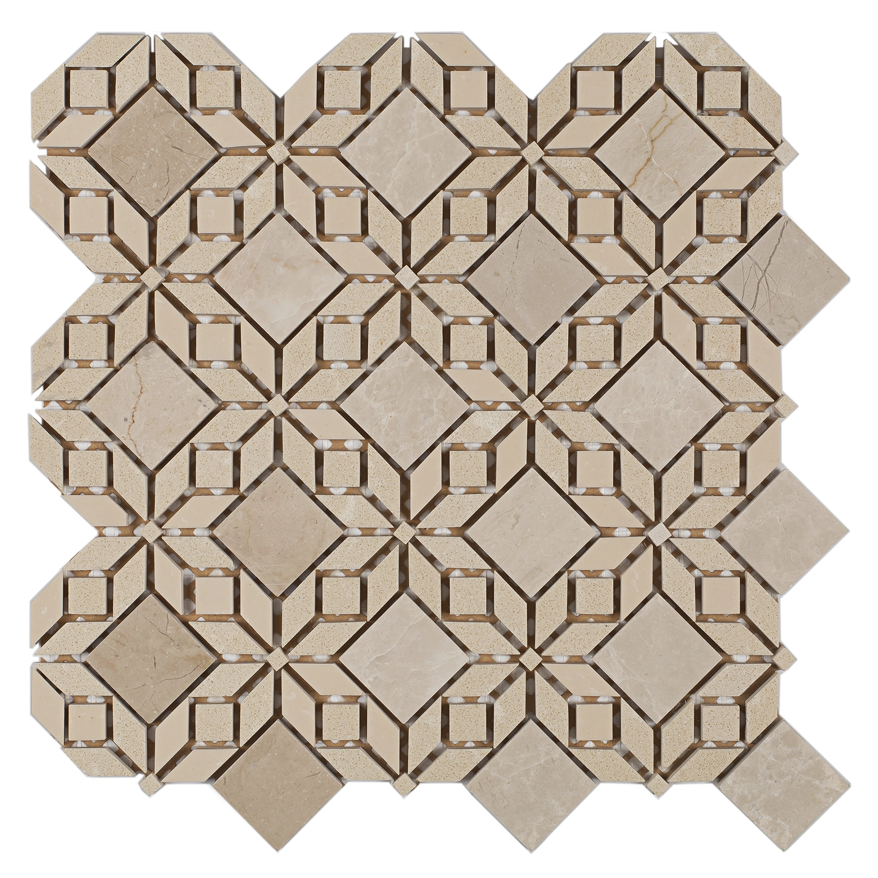 Pastilha Crema Marfil MR42 33x33cm Glass Mosaic
