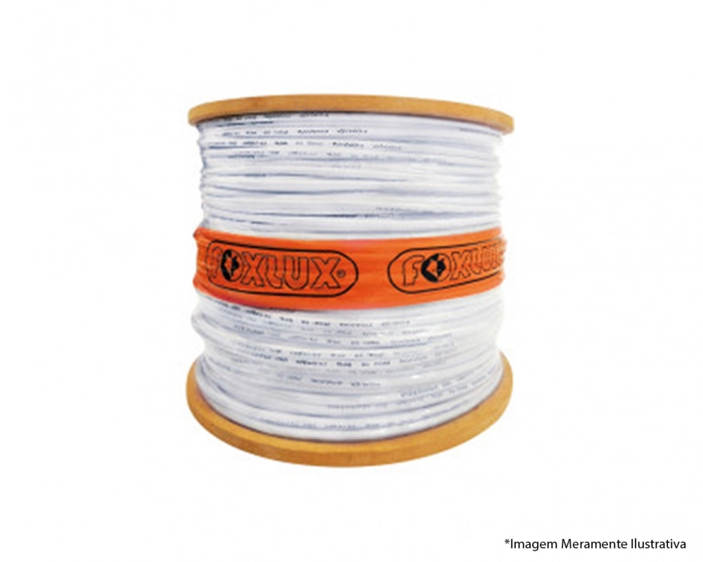 Cabo Coaxial Foxlux Rg6 67 300mts Branco