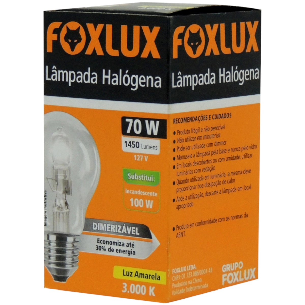Lampada Halogena Foxlux 70w 127v