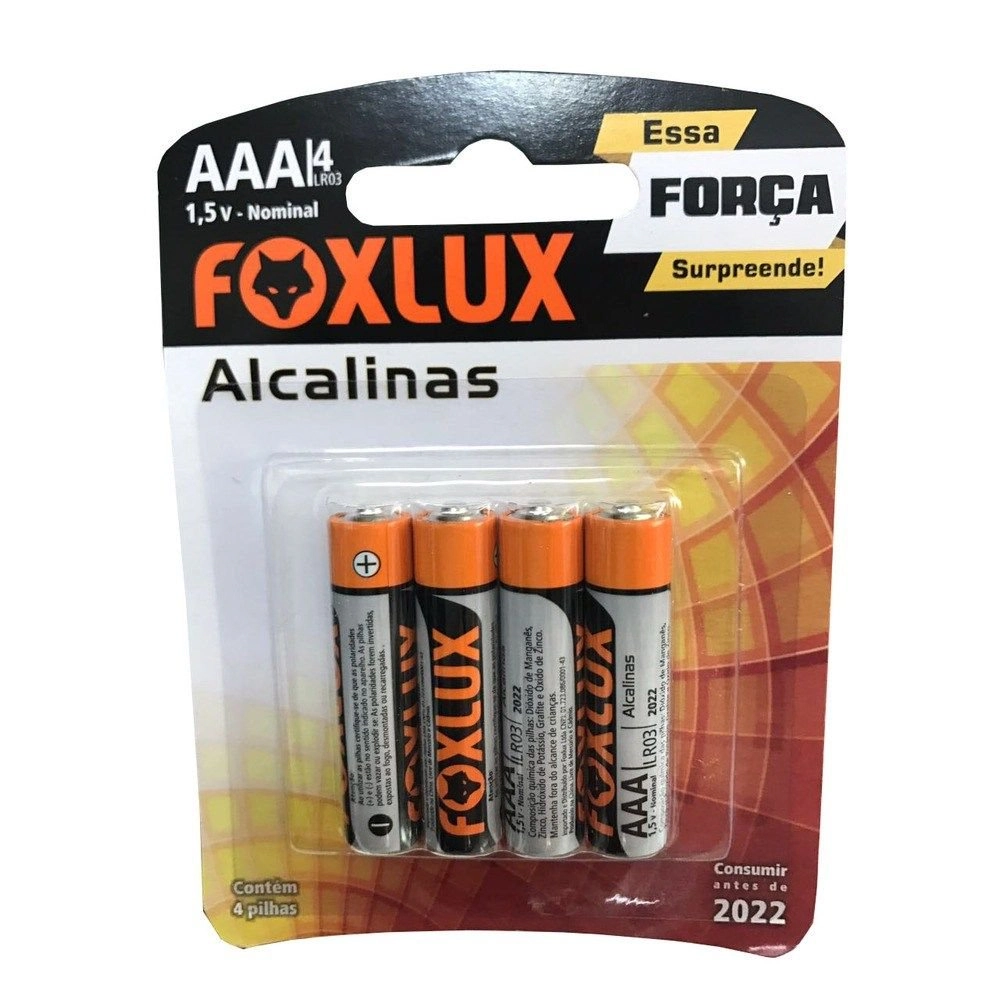 Pilha Alcalina Foxlux Palito 4