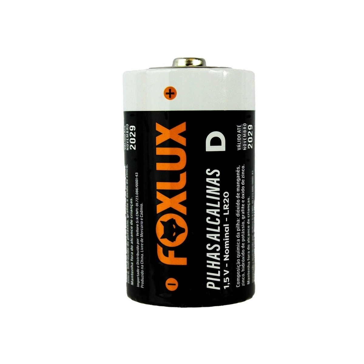 2 Un Pilha Alcalina Foxlux Média Lr14 1,5v