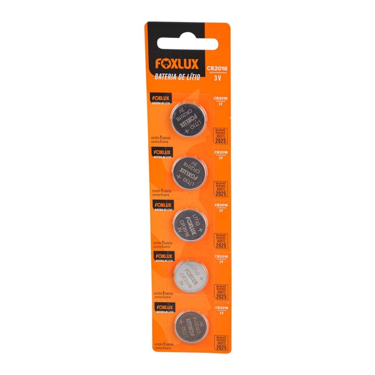 5 Un Bateria De Lítio Foxlux Cr2016 3v