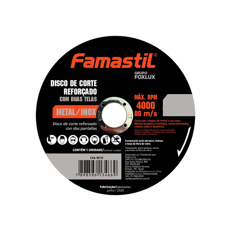Disco Corte 12x1/8 Inox Foxlux