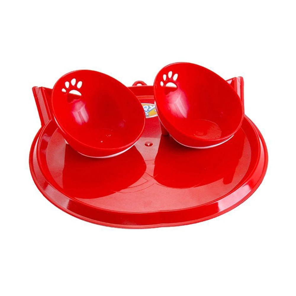 Jogo Americano Gato 2 Comedouro Peq Vermelho