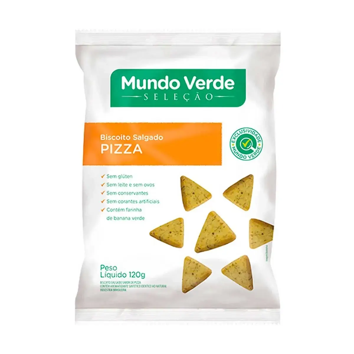 Biscoito Salgado Sem Gluten Sabor Pizza 120g Mundo Verde Selecao Mundo Verde