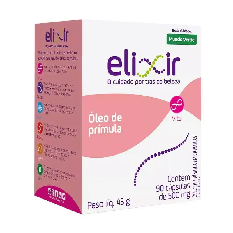 Óleo de Prímula 500mg 90caps - Elixir