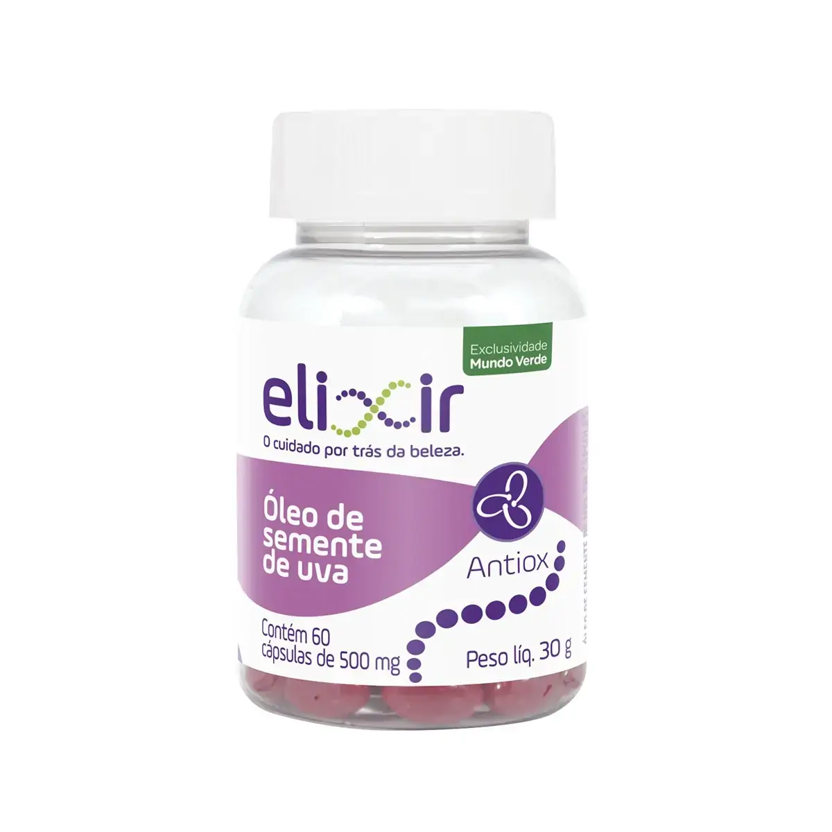 Óleo de Semente de Uva 500mg 60caps - Elixir