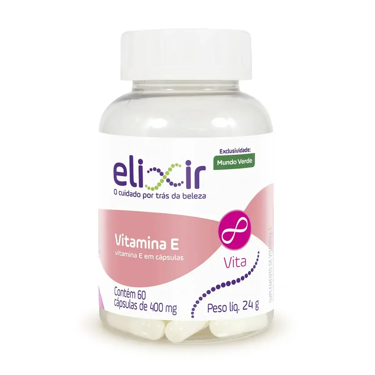 Vitamina E Elixir 60 Caps Mundo Verde