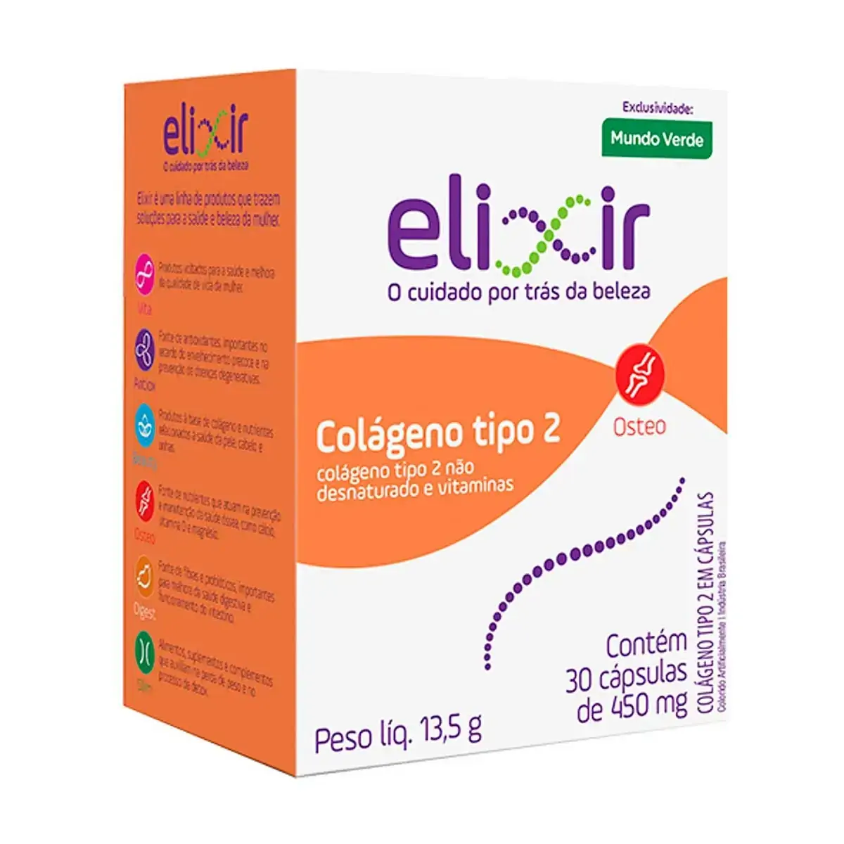 Colágeno Tipo II 30caps - Elixir
