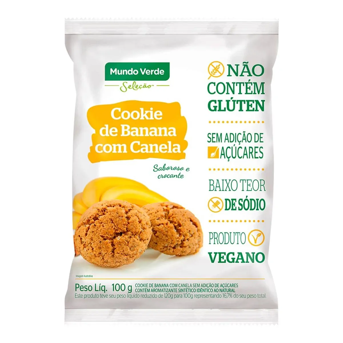 Cookie de Banana com Canela Mundo Verde 100g