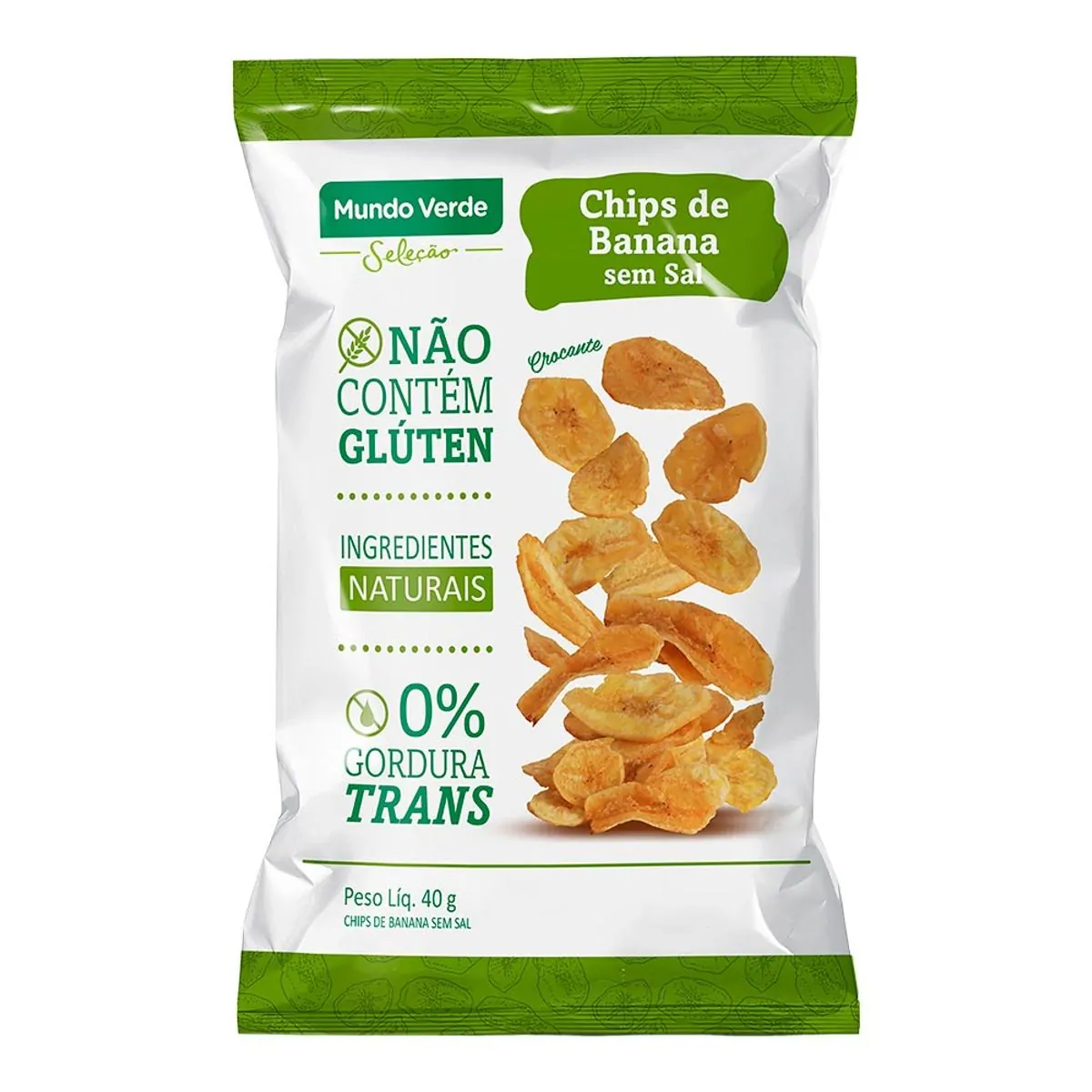 Chips de Banana sem Sal Mundo Verde 40g