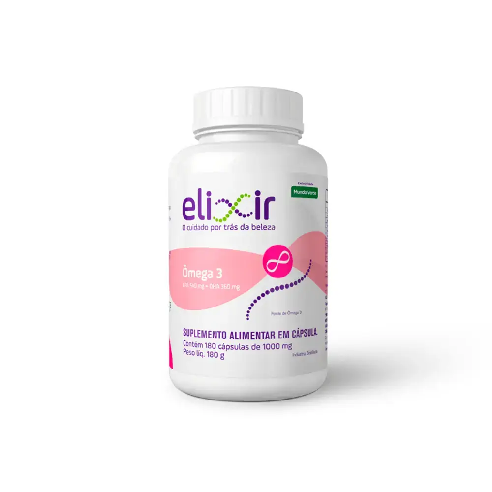 Ômega 3 Elixir 1000mg 540mg EPA e 360mg DHA 180caps