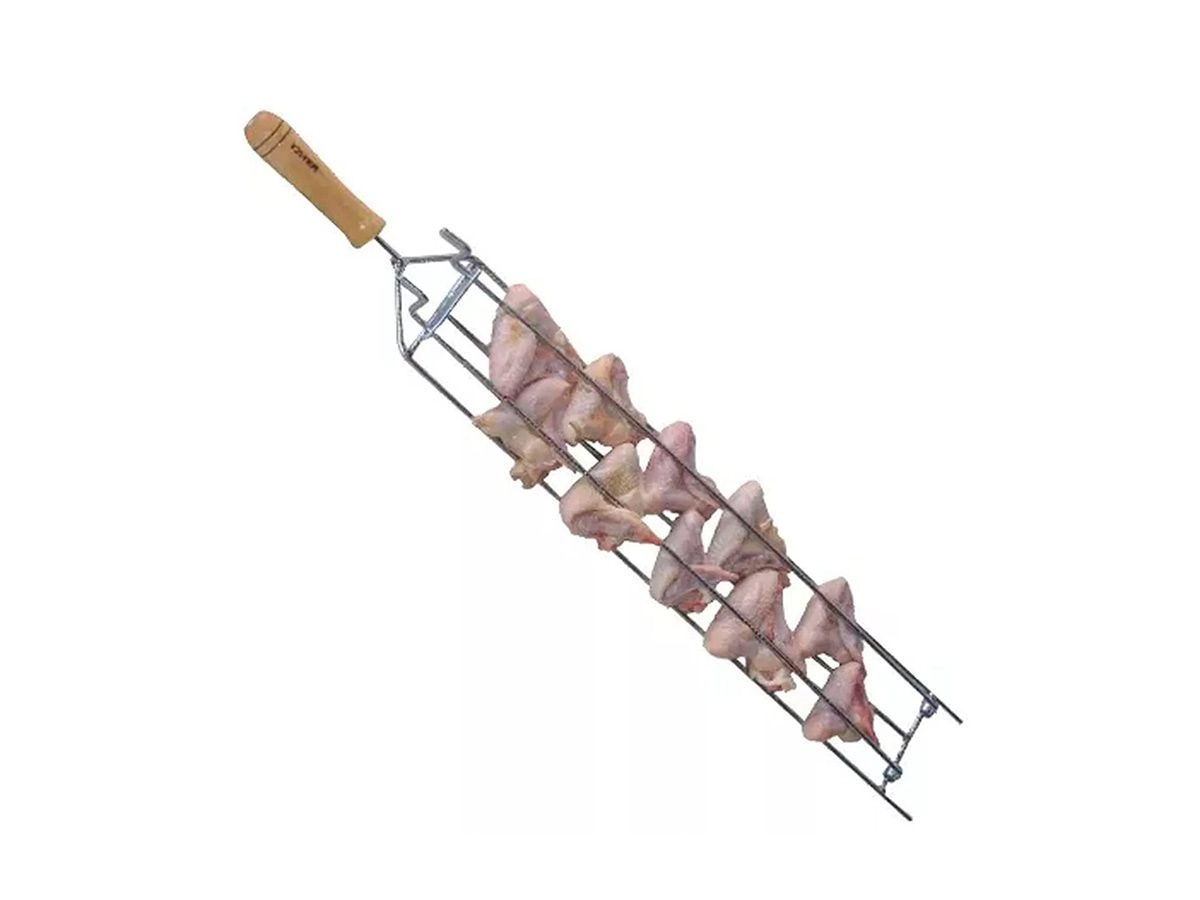 Espeto Especial Para Churrasco De Asa / Asinha Frango 72cm