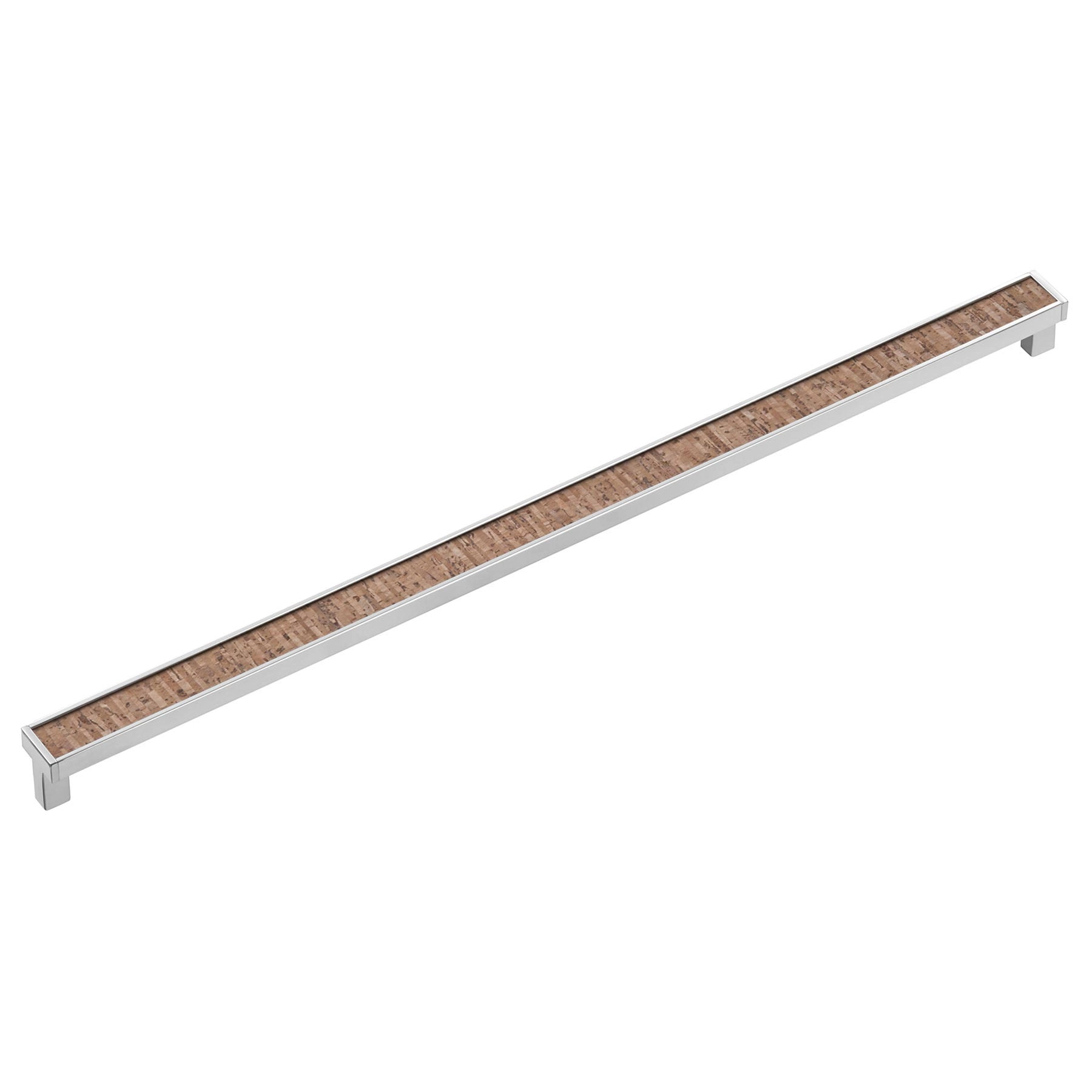 Puxador para Móveis Purity 320mm Zamac Cromado Prata e Marrom Akeo
