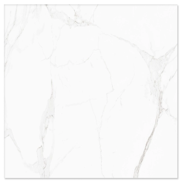 Porcelanato Interno Mármore Esmaltado Acetinado Borda Arredondada 61x61cm Statuario Buschinelli